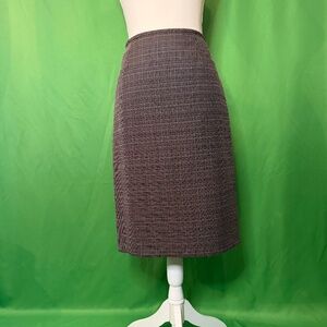 Le Suit Skirt Womens Size 8 Pink Brown Woven Pencil 24" Suit Career Separates